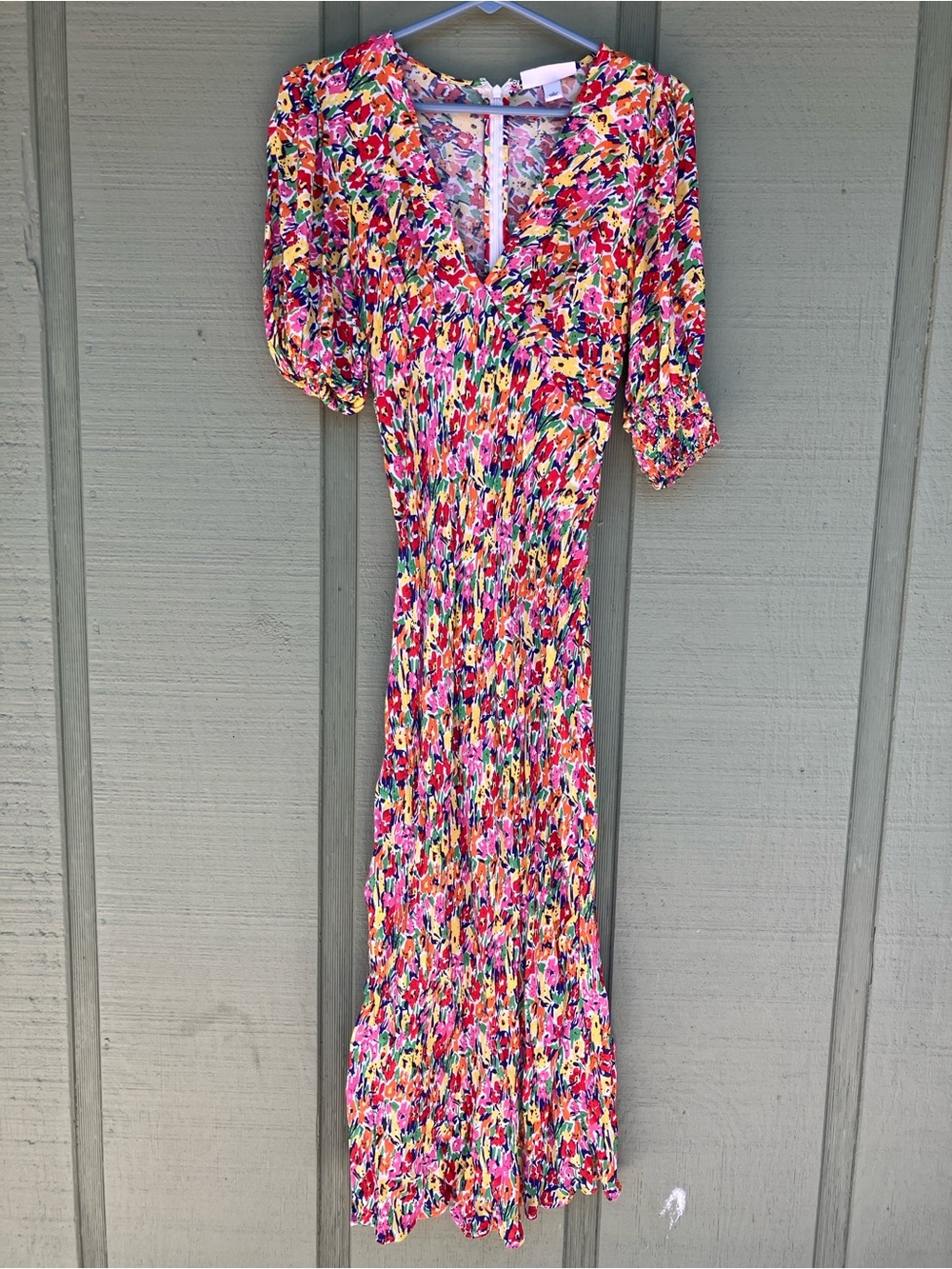 RIXO Multicolor Floral Maxi Dress in Pink, Yellow & Blue